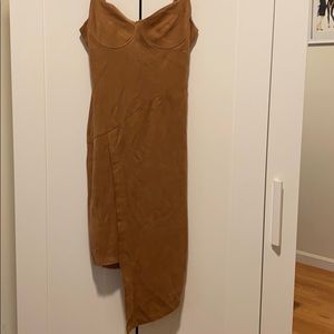 Swede asymmetrical midi dress.